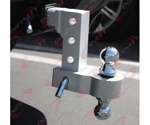 Aluminum 6" Drop Adjustable Tow Dual Hitch Ball Fit 2" Trailer Receiver Truck RV 